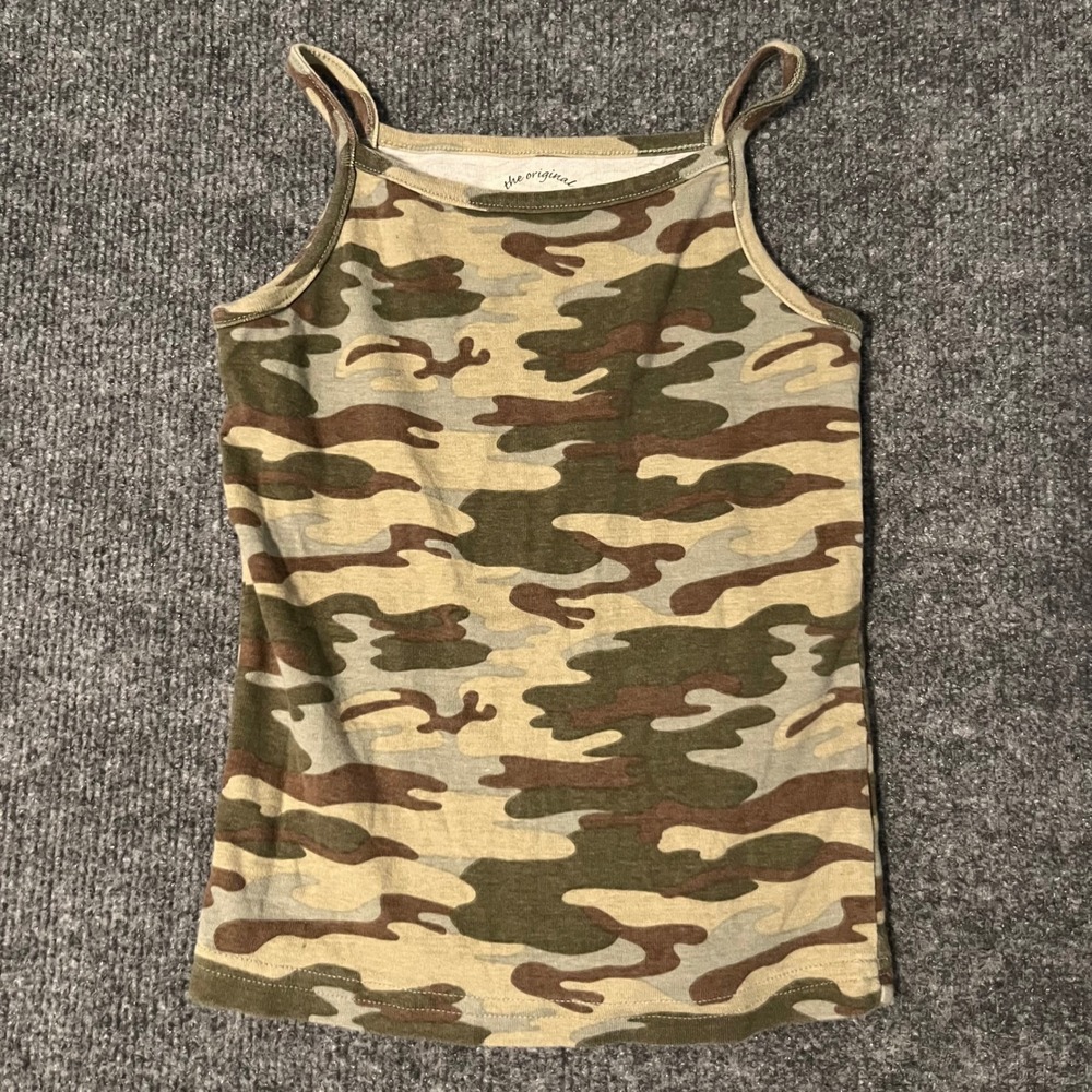 Arizona Jean Company Camo Camisole Tank Top Green Brown Size Medium 5
